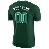 Custom Green Kelly Green-White Performance T-Shirt