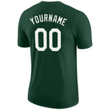 Custom Green White-Gold Performance T-Shirt