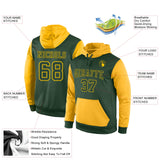 Custom Stitched Green Green-Gold Sports Pullover Sweatshirt Hoodie