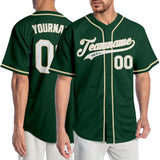 Custom Green White-Cream Authentic Baseball Jersey