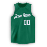 Custom Kelly Green White Round Neck Basketball Jersey