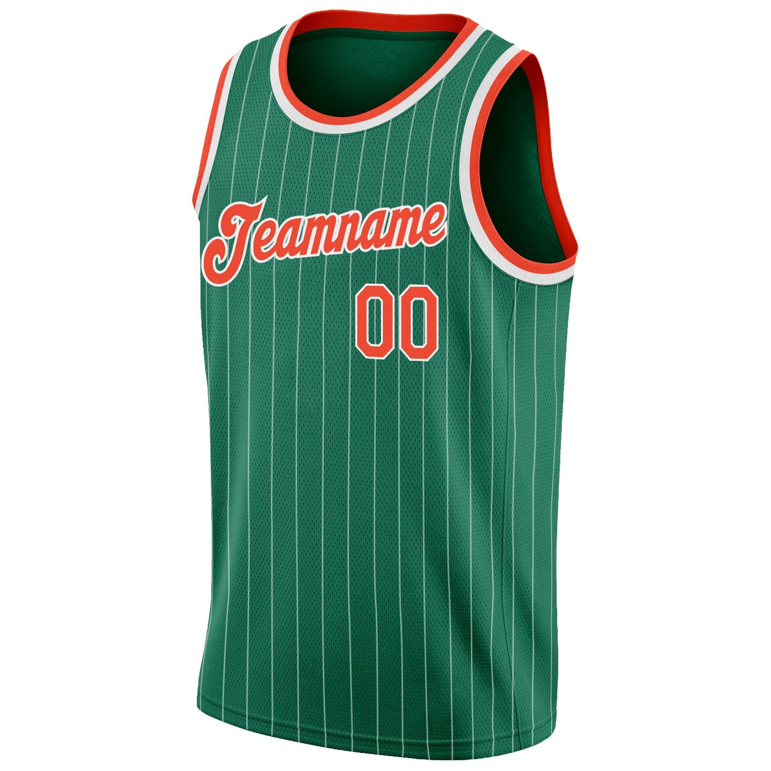 Cheap Custom White Kelly Green Pinstripe Kelly Green-Red Authentic