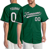 Custom Kelly Green White-Black Authentic Baseball Jersey