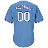 Custom Light Blue White-Royal Authentic Throwback Rib-Knit Baseball Jersey Shirt