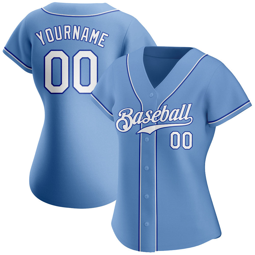 Custom Team Royal Baseball White Authentic Light Blue Jersey Discount –  snapmade