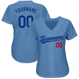 Custom Light Blue Royal-Red Authentic Baseball Jersey