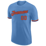 Custom Light Blue Orange-Royal Performance T-Shirt