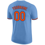 Custom Light Blue Orange-Royal Performance T-Shirt