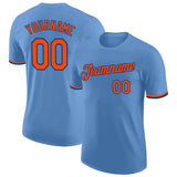 Custom Light Blue Orange-Royal Performance T-Shirt