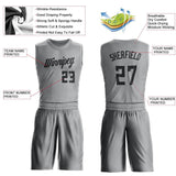 Custom Gray Black Round Neck Suit Basketball Jersey