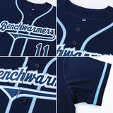 Custom Navy Navy-Powder Blue Authentic Baseball Jersey