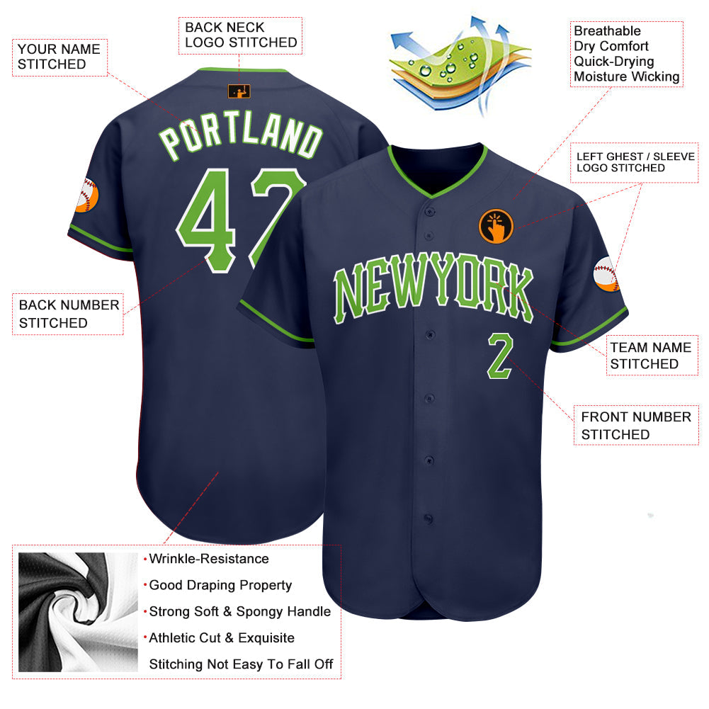 Custom Team Neon Green Baseball Black Authentic White Split Fashion Jersey  Discount – snapmade