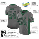 Custom Gray Gotham Green-Black Mesh Drift Fashion Football Jersey