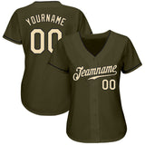 Custom Olive Cream-Black Authentic Salute To Service Baseball Jersey