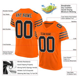 Custom Orange Black-White Mesh Authentic Football Jersey