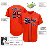 Custom Orange Navy-White Authentic Baseball Jersey