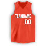 Custom Orange White V-Neck Basketball Jersey