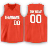 Custom Orange White V-Neck Basketball Jersey