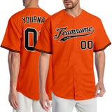 Custom Orange Black-White Authentic Baseball Jersey