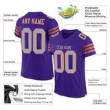 Custom Purple Gray-Orange Mesh Authentic Football Jersey