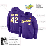 Custom Stitched Purple White-Gold Sports Pullover Sweatshirt Hoodie