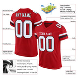 Custom Red White-Black Mesh Authentic Football Jersey