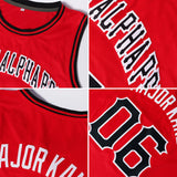 Custom Red White-Royal Authentic Throwback Basketball Jersey