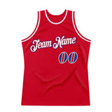 Custom Red Royal-White Authentic Throwback Basketball Jersey