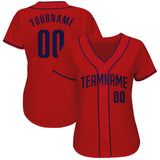 Custom Red Navy Authentic Baseball Jersey