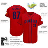 Custom Red Navy Authentic Baseball Jersey