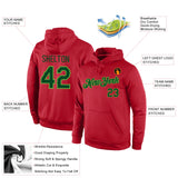 Custom Stitched Red Green-Neon Green Sports Pullover Sweatshirt Hoodie