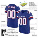 Custom Royal White-Red Mesh Authentic Football Jersey