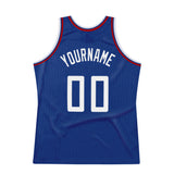 Custom Royal White-Red Authentic Throwback Basketball Jersey