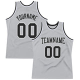 Custom Gray Black-White Authentic Throwback Basketball Jersey