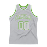 Custom Gray Gray-Neon green Authentic Throwback Basketball Jersey