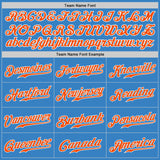 Custom Powder Blue Orange-White Authentic Split Fashion Baseball Jersey