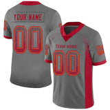 Custom Gray Red-Orange Mesh Drift Fashion Football Jersey