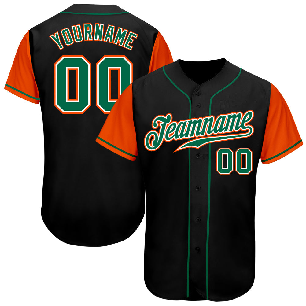 Custom Orange White-Kelly Green Authentic Baseball Jersey Discount