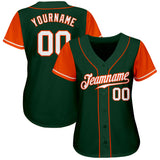 Custom Green White-Orange Authentic Two Tone Baseball Jersey