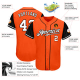 Custom Orange White-Black Authentic Two Tone Baseball Jersey