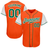 Custom Orange Kelly Green-White Authentic Two Tone Baseball Jersey