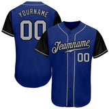 Custom Royal Gray-Black Authentic Two Tone Baseball Jersey