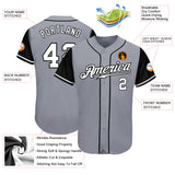 Custom Gray White-Black Authentic Two Tone Baseball Jersey