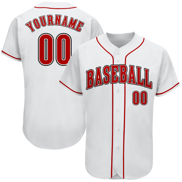 Sale Build White Baseball Authentic Black Jersey Red