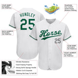 Custom White Kelly Green-Gray Authentic St. Patrick's Day Baseball Jersey