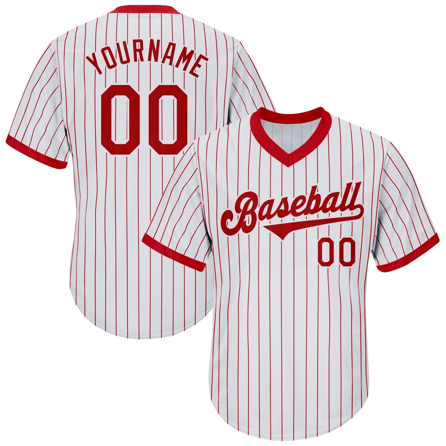 Custom Team White Baseball Red Authentic White Red Strip Throwback Jersey  Discount – snapmade