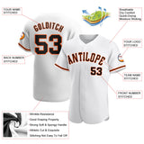 Custom White Black-Orange Authentic Baseball Jersey