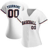 Custom White Black-Powder Blue Authentic Baseball Jersey