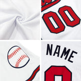 Custom White Red-Black Authentic American Flag Fashion Baseball Jersey