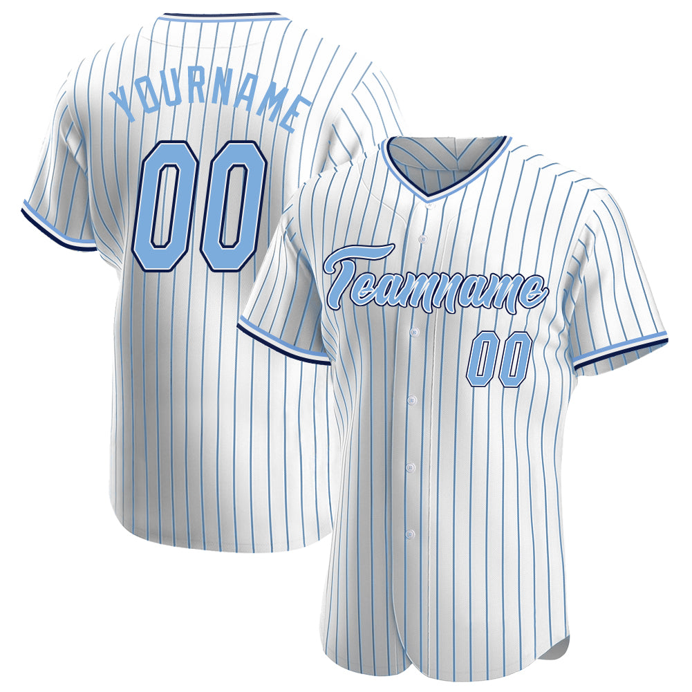 Custom Logo Name Number Royal Blue Pinstripe Baseball Jersey